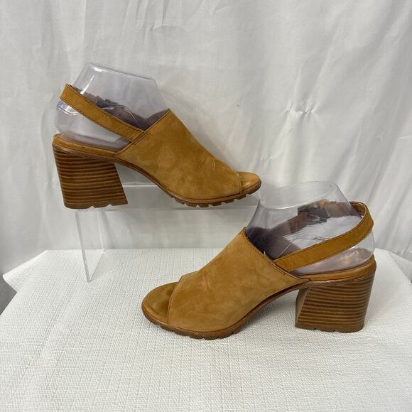 Sorel Sandals Womens Size 8.5 Nadia Slingback Block Heeled Brown Open Toe Tan - Picture 9 of 10